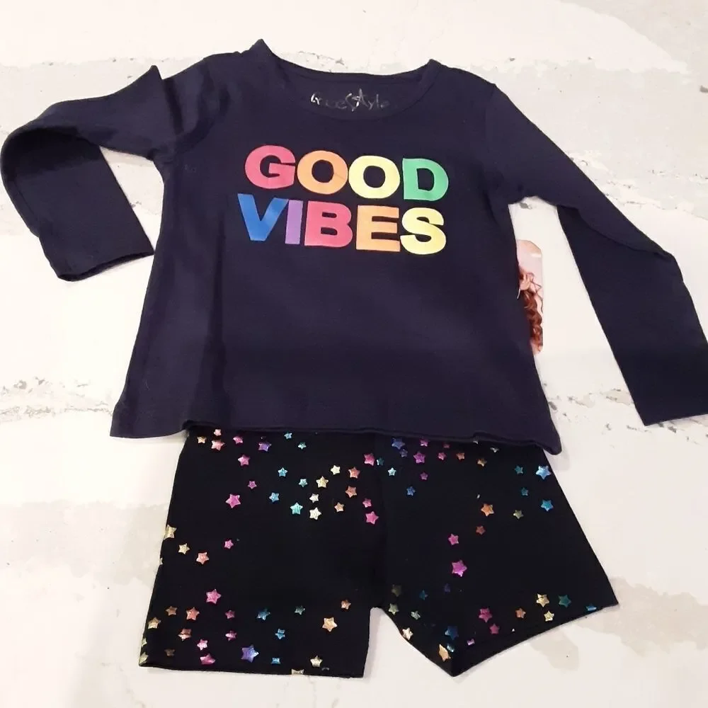 Freestyle and Members Mark Shorts Set Good Vibes sz 3T